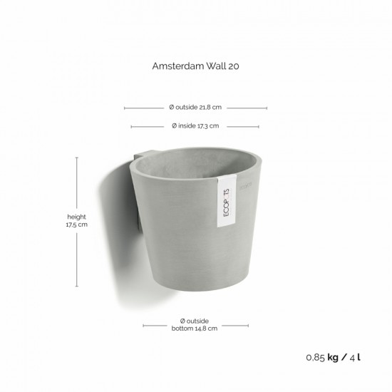 Hanging pot Amsterdam Wall White Grey Amsterdam wall pot