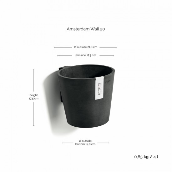 Hanging pot Amsterdam Wall Dark Grey Amsterdam wall pot