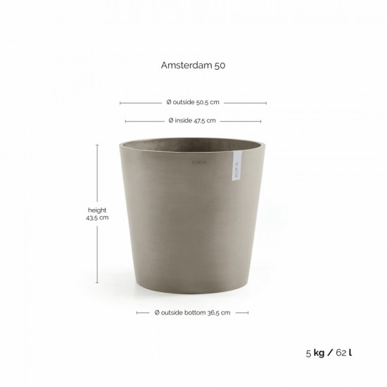 Amsterdam round pot 50 Taupe Amsterdam pot 