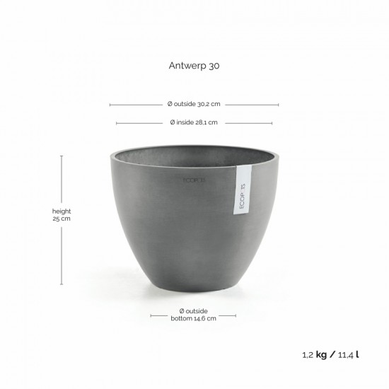 Antwerp round pot 30 Grey Antwerp pot 