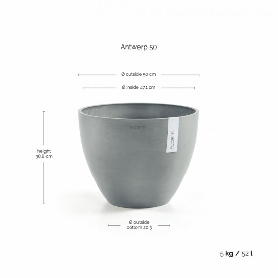 Antwerp round pot 50 Blue Grey Antwerp pot 