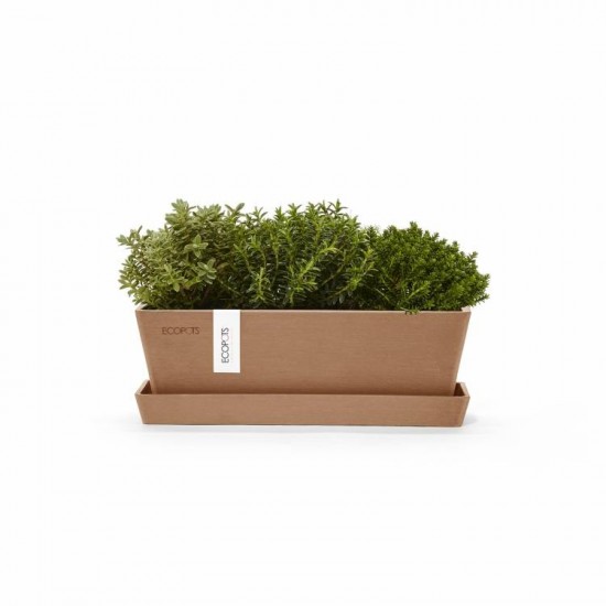 Rectangular planter Bruges Mini 25 Terracotta with saucer Renctangular bruges mini