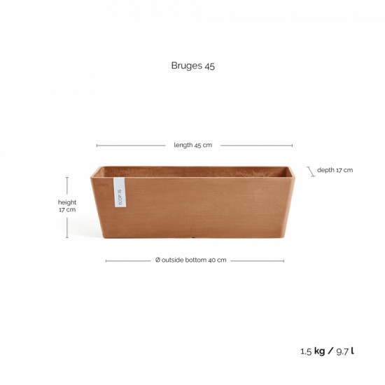 Rectangular planter Bruges 45 Terracotta Renctangular bruges