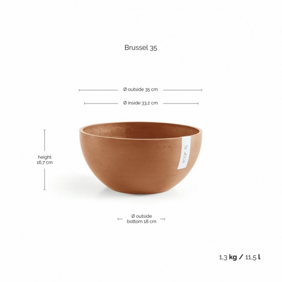 Round bowl pot Brussels 35 Terracotta Brussels pot 