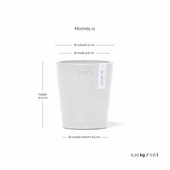 Morinda orchid pot 11 Pure White Small pots