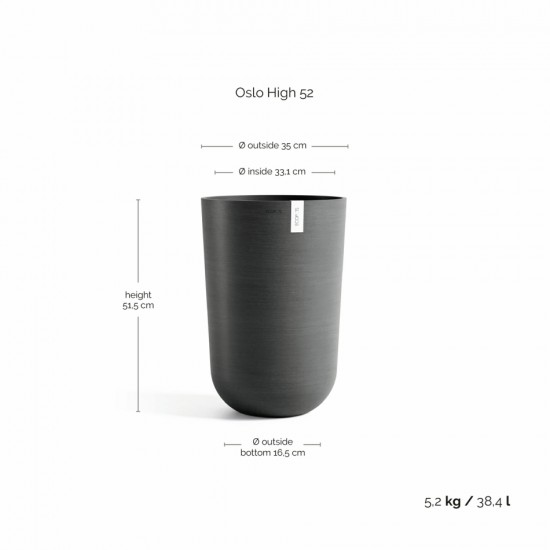 Oslo High pot 52 Dark Grey Tall and large pots