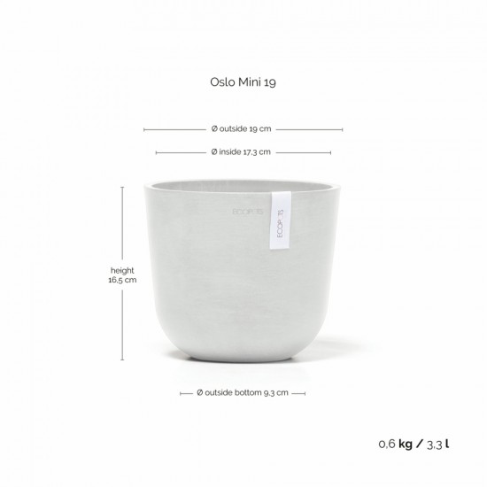 Oslo Mini small pot 19 Pure White Small pots