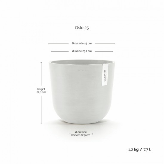 Oslo round pot 25 Pure White Oslo pot 