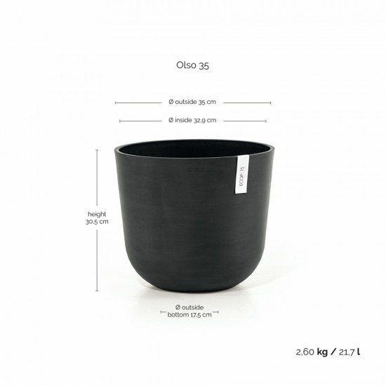 Oslo round pot 35 Dark Grey Oslo pot 