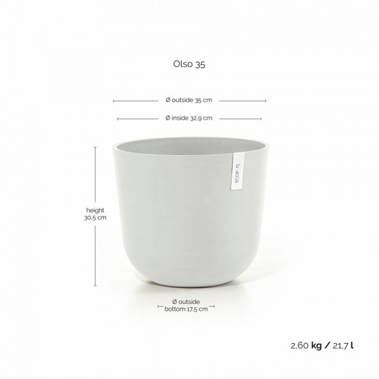 Oslo round pot 35 Pure White Oslo pot 