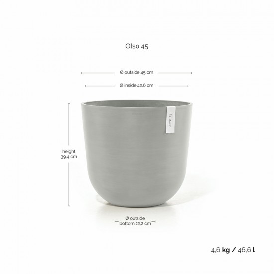 Oslo round pot 45 White Grey Oslo pot 