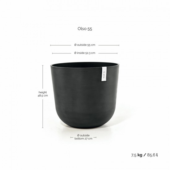 Oslo round pot 55 Dark Grey Oslo pot 