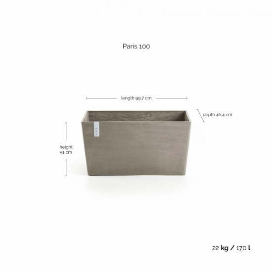 Big planter Paris 100 Taupe Rectangular paris 