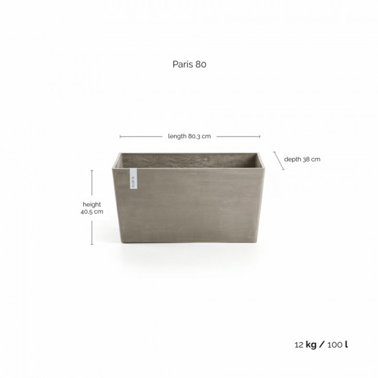 Big planter Paris 80 Taupe Rectangular paris 