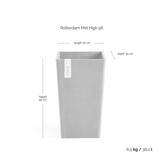 Rotterdam Mid High pot  56 White Grey Rotterdam high pot