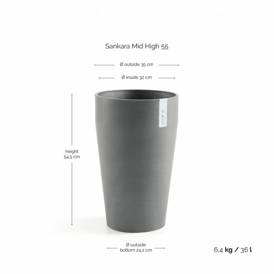 Sankara Mid High pot 55 Grey Sankara pot 