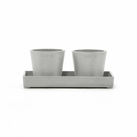 Saucer rectangular 20 White Grey Display platter