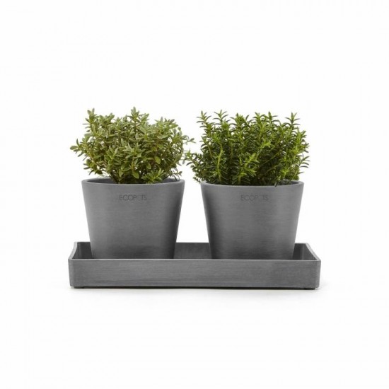 Saucer rectangular 25 Grey Display platter