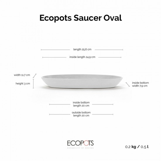 Saucer oval Sofia 30 Pure White Oval saucers