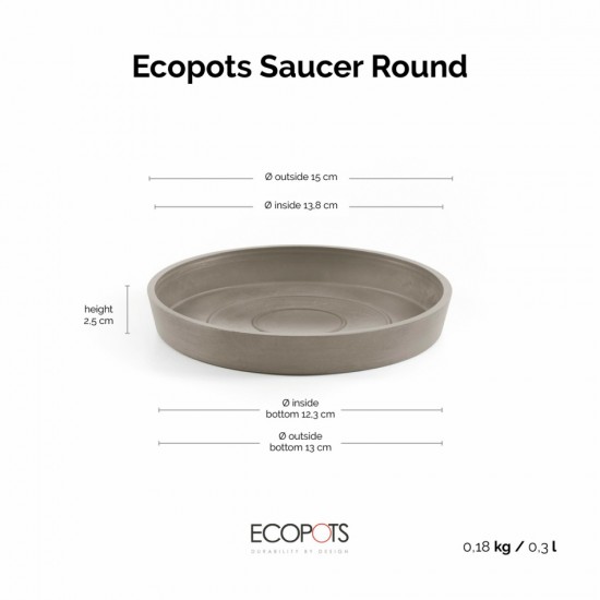 Saucer round 15 Taupe Round saucers 