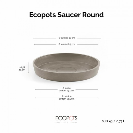 Saucer round 20 Taupe Round saucers 