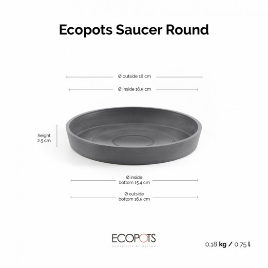 Saucer round 20 Grey Round saucers 