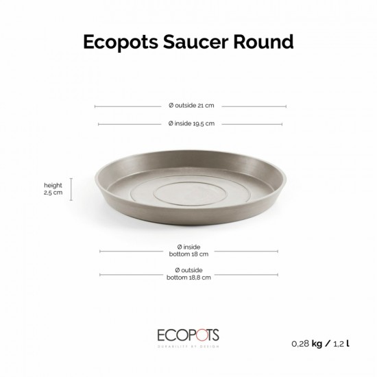 Saucer round 25 Taupe Round saucers 