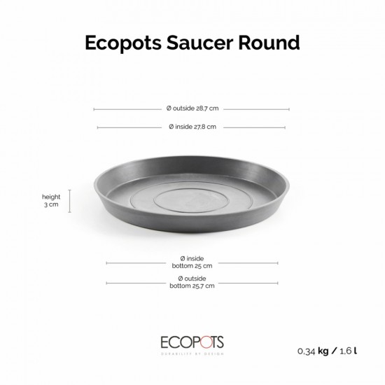 Saucer round 30 Grey Round saucers 