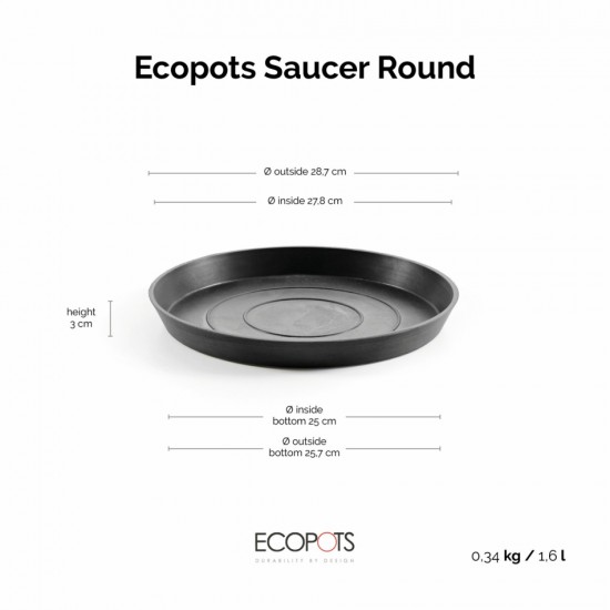 Saucer round 30 Dark Grey Round saucers 