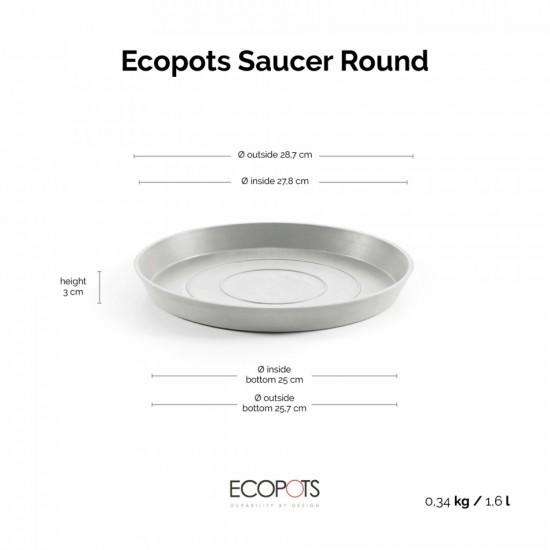 Saucer round 30 White Grey Round saucers 