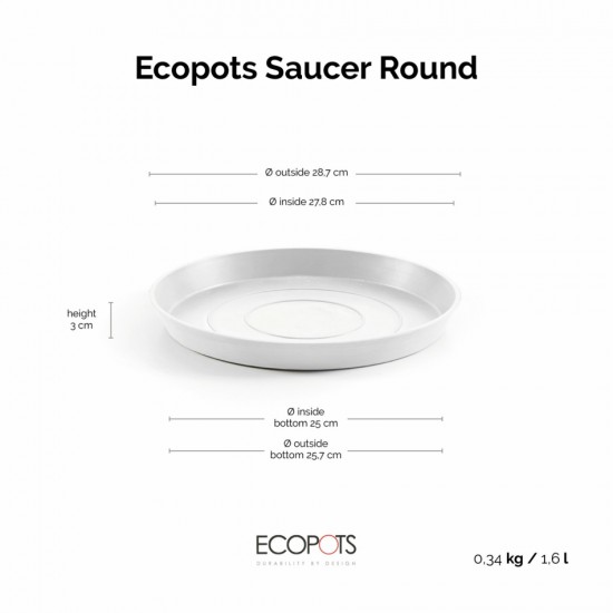 Saucer round 30 Pure White Round saucers 