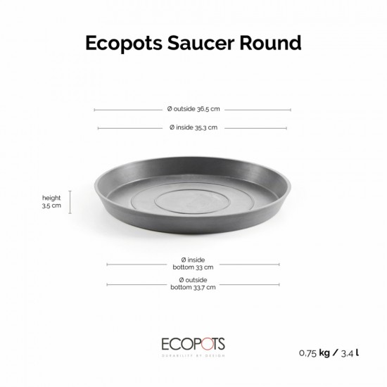 Saucer round 40 Grey Round saucers 