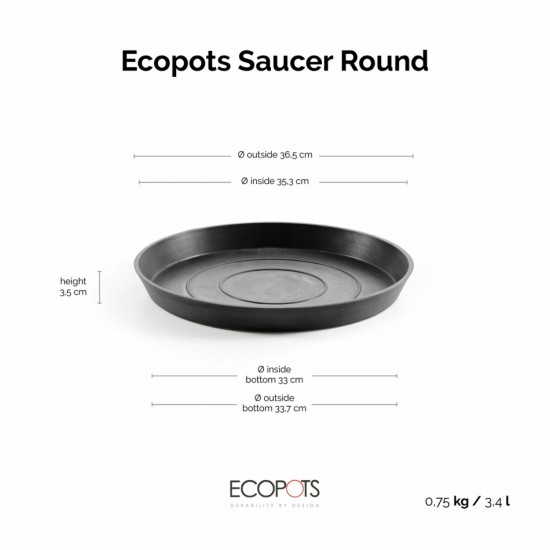 Saucer round 40 Dark Grey Round saucers 