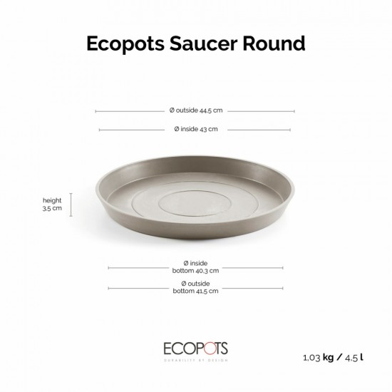 Saucer round 50 Taupe Round saucers 