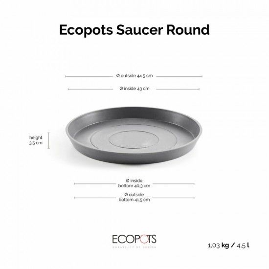 Saucer round 50 Grey Round saucers 