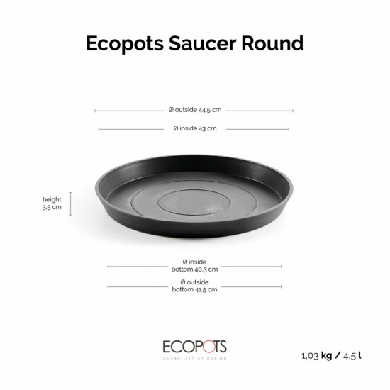 Saucer round 50 Dark Grey Round saucers 