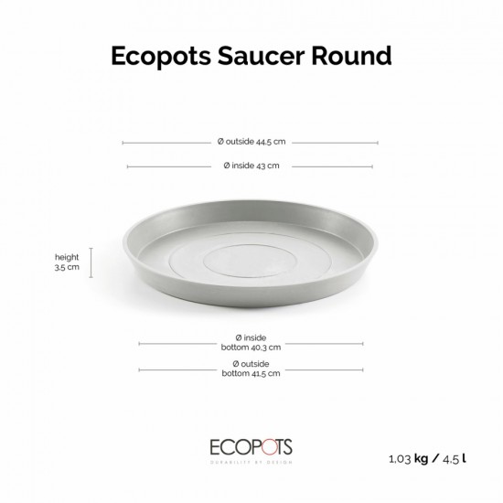 Saucer round 50 White Grey Round saucers 