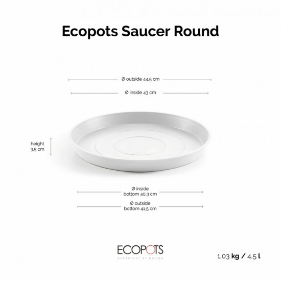 Saucer round 50 Pure White Round saucers 