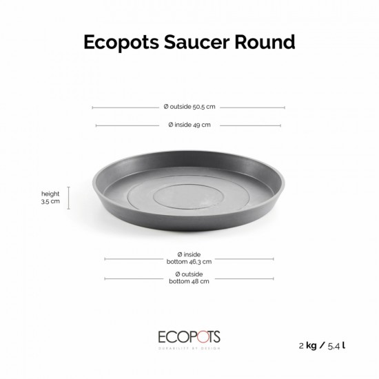 Saucer round 60 Grey Round saucers 