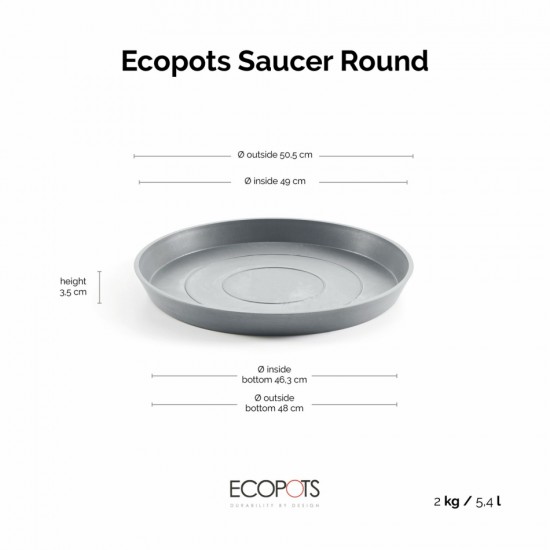 Saucer round 60 Blue Grey Round saucers 