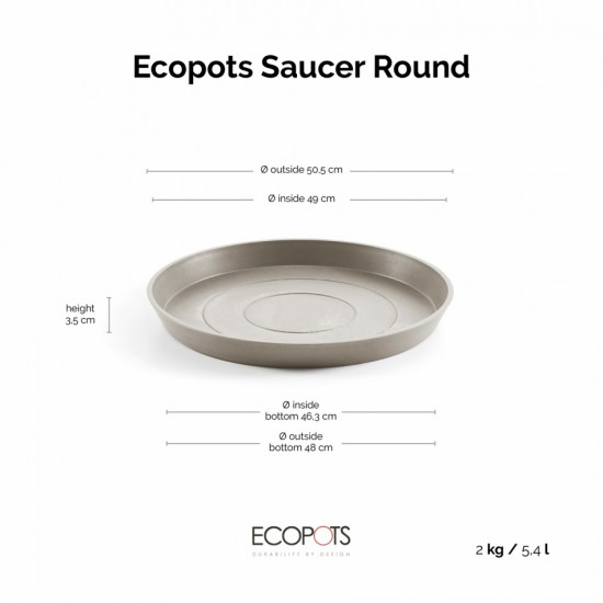 Saucer round 60 Taupe Round saucers 