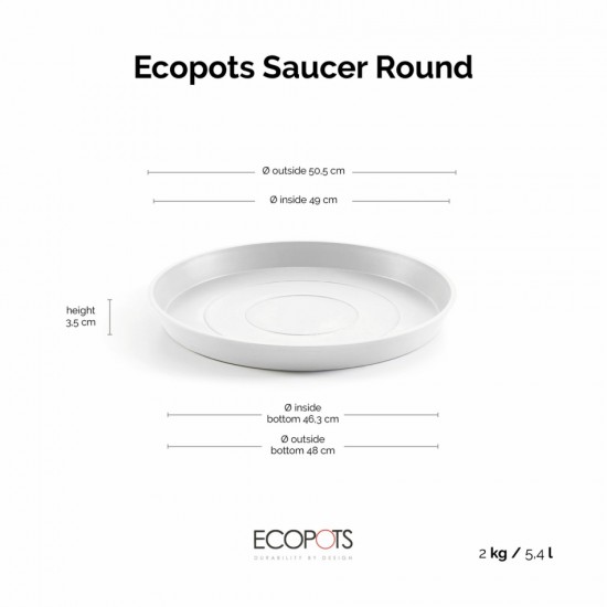 Saucer round 60 Pure White Round saucers 