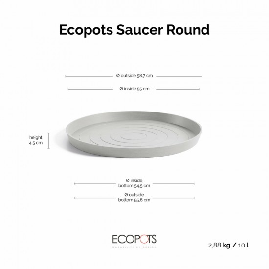 Saucer round 70 White Grey Round saucers 