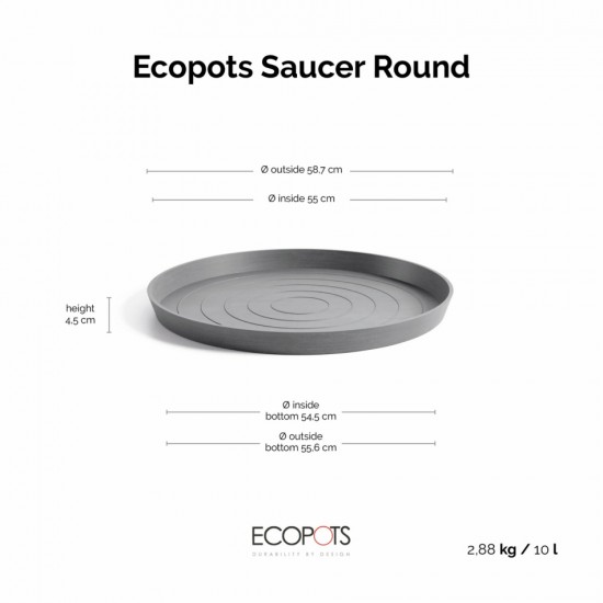 Saucer round 70 Grey Round saucers 