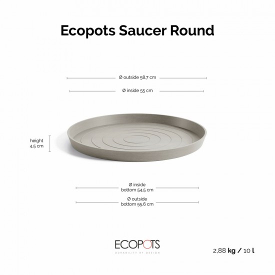 Saucer round 70 Taupe Round saucers 