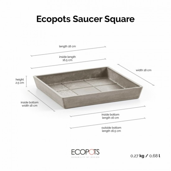 Saucer square 20 Taupe Square saucers 