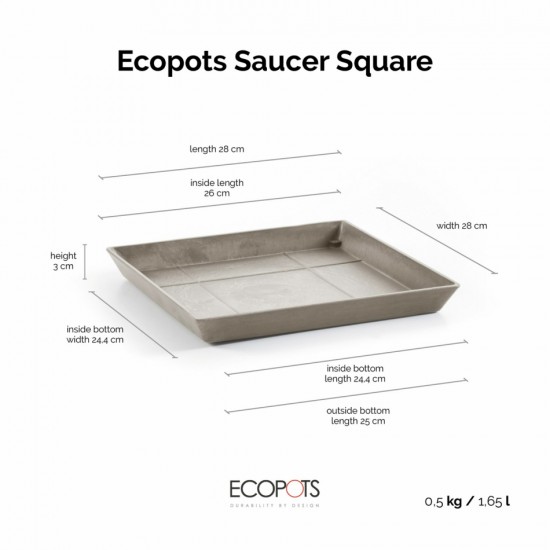 Saucer square 30 Taupe Square saucers 