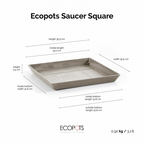 Saucer square 40 Taupe Square saucers 