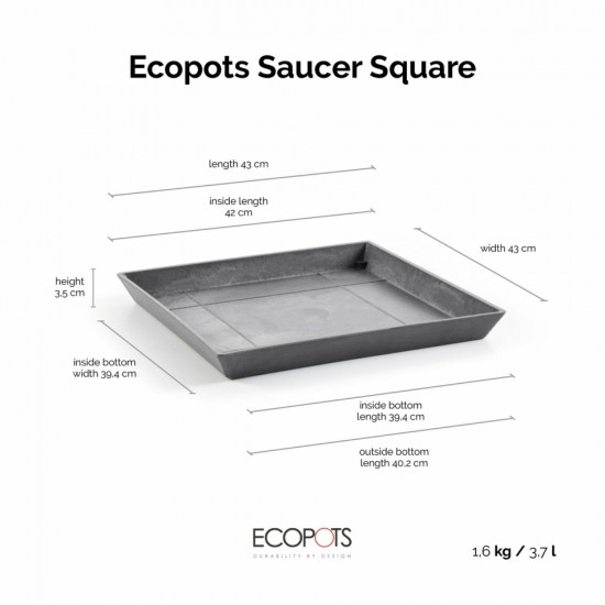 Saucer square 50 Grey Square saucers 