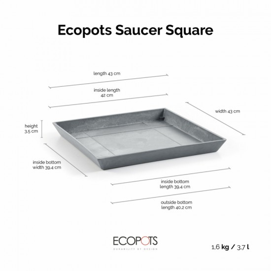 Saucer square 50 Blue Grey Square saucers 